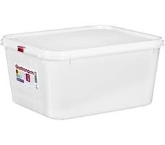 Pack de 3 tuppers de plástico rectangulares con tapa, 10 litros
