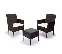 Conjunto Mesa + 2 Sillones de Ratan PE. Muebles de Jardin y Terraza