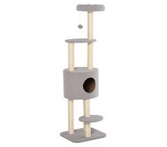 Rascador para Gatos Aglomerado de Madera, Poliéster PawHut