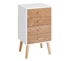 Mesita de Noche MDF y madera maciza HOMCOM