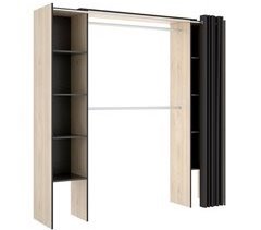 Armario vestidor Suit  estantes con  barras y cortina