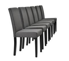 Set de 6 sillas de comedor Den Haag tapizadas textil y madera