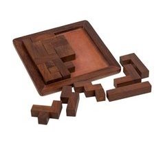Juego de rompecabezas en zigzag de madera