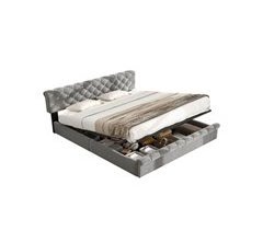 Cama de matrimonio de terciopelo con almacenaje 169x219