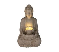 Well Home Fuente Buda con Luces LED para Espacio Exterior