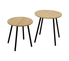 Set de 2 mini mesas auxiliares WOLF madera natural marca ECOANYA 