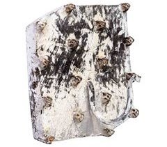 Percha de madera tallada acabado a mano