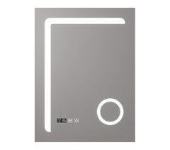 Espejo de pared con LED Chambave para baño IP65 antivaho reloj 60x3