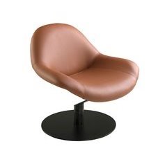 Sillón giratorio tapizado en polipiel y acero