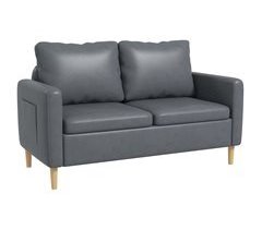 Sofá Doble Poliéster, Espuma, Acero, Madera de Haya HOMCOM
