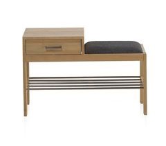 Banco zapatero de madera natural