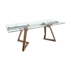 ANGEL CERDÁ Mesa comedor extensible rectangular cristal templado
