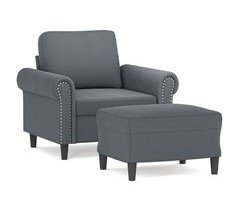 Sillón con taburete terciopelo