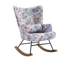 Mecedora terciopelo con diseño escandinavo de madera y metal