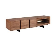 Mueble TV nogal y acero negro