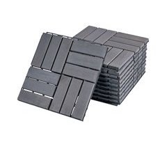 Set de 10 baldosas clic Alliste 12 láminas acacia/plástico