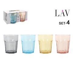 Set de 4 vasos ARAS 305cc colores surtidos 