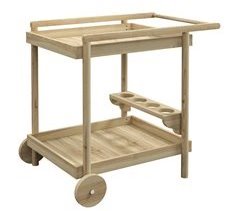 Camarera con Ruedas Madera de Abeto Outsunny