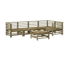 Juego de muebles de jardín 6 piezas madera de pino impregnada