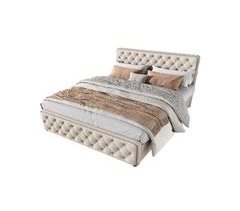 Cama de matrimonio de lino con 4 cajóns 160x211