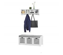 Mueble Recibidor Zapatero con Perchero SoBuy FSR23-W+FRG48-L-W