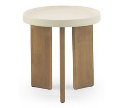 Mesa auxiliar de metal y madera