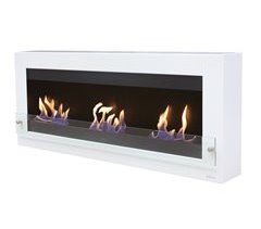 Chimenea de etanol mural extra grande en acero y cristal templado