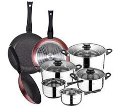 PACK DE 3 SARTENES  + BATERÍA DE COCINA DE 8PC