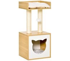 Árbol para Gatos Melamina de Madera, Poliéster, Sisal PawHut