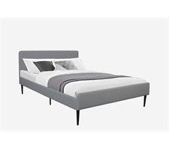 Cama EDDIE 140cm tapizada color gris