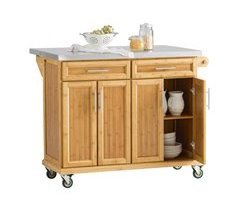 Isla de Cocina con Piso de Acero FKW69-N SoBuy