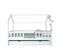 Cama casita con barandilla + cajón almacenaje
