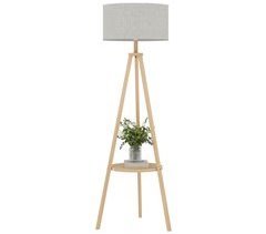 Lámpara de Pie Madera, Lino HOMCOM, hogar - iluminación