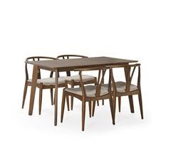 Juego de mesa y 4 sillas de comedor Rustic 140x80