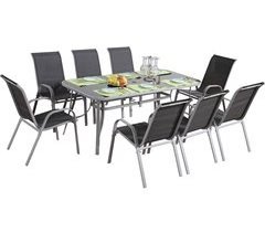 Conjunto De Jardín Mesa + 8 sillas de Textileno