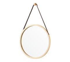 Espejo de pared para el baño Bykle con correa [en.casa]
