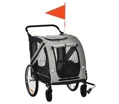 Remolque de Bicicleta Perros Acero, Tela Oxford PawHut
