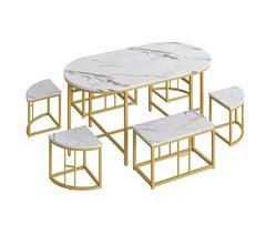 Conjunto de mesas y sillas de comedor 140x70