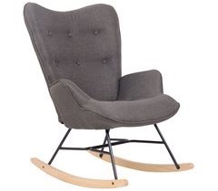 Silla mecedora rocking chair tapizado con botones decorativos M10_003368