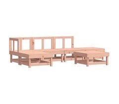 Juego de muebles de jardin 6 piezas madera