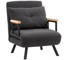 Sofá Cama Individual Borreguito, Acero HOMCOM