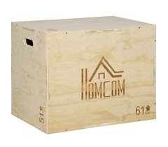 Caja Pliométrica Madera de Haya HOMCOM, ferretería - seguridad