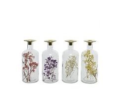 Candelabro con flores secas GRETA 24cm colores surtidos