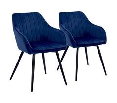 Juego de 2 sillas de terciopelo BERTILLE