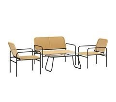 Conjunto de Jardín Acero, Ratán PE Outsunny