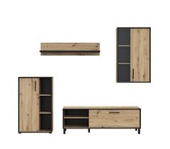 Mueble compacto de TV PORTOPINO 236 cm , roble
