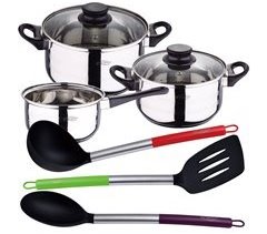 PACK BATERÍA DE COCINA 5 PIEZAS + SET DE 3PC UTENSILIOS DE COCINA