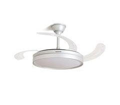 Ventilador de Techo con Luz LED y 4 Aspas Retráctiles