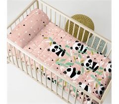 Panda garden pink Colcha