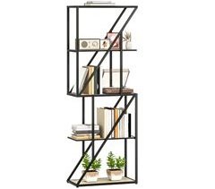 Librería MDF, Acero HOMCOM, hogar - muebles de salón